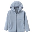 thumbnail image 6 of BOBOGOJP Kids Hooded Fleece Jacket Boys Girls Full Zip Hoodie Toddler Coat 3-12Years Light Blue,Size 15-16 Years, 6 of 6