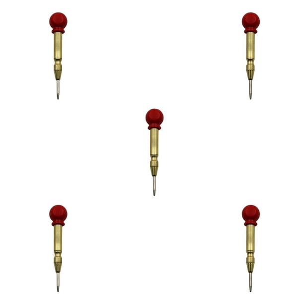 Speravity Punzón central con resorte para trabajo pesado, Metal, vidrio, plástico, metalurgia, cincel, muebles, carpintero, herramienta de mano, oro con Oro con cabeza 5piezas Speravity CBP230580