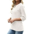 thumbnail image 6 of BLVB Womens V Neck 3/4 Sleeve Shirts Casual Lightweight Tunic Sweaters Fall Fashion Tops Trendy Dressy Blouses Clothes, 6 of 7