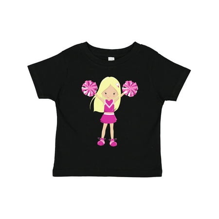 Inktastic Cheerleaders Girl With Blonde Hair Pink Uniform Girls Toddler T-Shirt