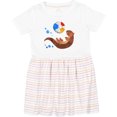 thumbnail image 3 of Inktastic Cute Otter and Beachball Girls Toddler Dress, 3 of 5