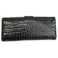 thumbnail image 3 of Kenneth Cole Reaction Womens Black Croco Fashion Elongated Clutch Trifold Wallet, 3 of 6