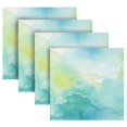 thumbnail image 2 of Iauyy Satin Napkins Set of 6- Blue-yellow Watercolor DIY Printing Decoration Cloth Napkin- Easy Care for Home/Party, 2 of 8
