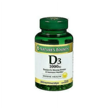 Nature's Bounty D3 Vitamin Supplement Softgels - 350 ct, Pack of 5