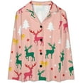 thumbnail image 4 of Top-kevin Christmas Deer Trees Bows Women's Long-Sleeve Shirt And Full-Length Bottom Pajama Set, 4 of 12