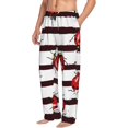 thumbnail image 2 of Daiia Ladybugs on Black and White Striped1 Men's Sleep Pant with Pockets and Drawstring,Pajama Pants-XX-Large, 2 of 9