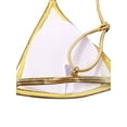 thumbnail image 5 of LMLYSoH Womenacute;s Solid Color Sexy Bikini Set Shine Gold Bra and Low-Rise Triangle Shorts Swimming Suit, 5 of 6