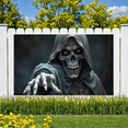 thumbnail image 4 of Spooky Theme Halloween Banner Skeleton Design Gothic Grim Reaper for Holiday Party Haunted House Scary Event, 4 of 9