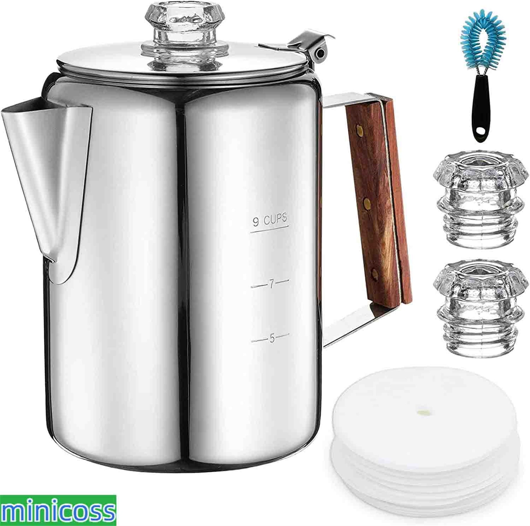 Camping Percolator Coffee Pot 9 Cups Espresso Coffee Pot for Camping