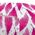 thumbnail image 3 of Feathers Pouf Cover with Zipper, Romantic Silhouettes Ornamental Element Bird Feathers Demonstration, Soft Decorative Fabric Unstuffed Case, 30" W X 17.3" L, Hot Pink Pale Pink, by Ambesonne, 3 of 5