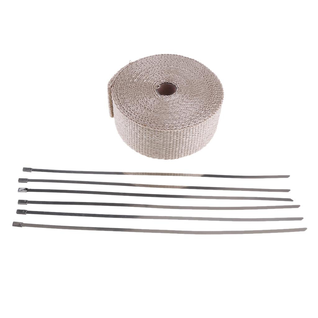 Motorcycle White Heat Insulation Exhaust Pipe Wrap Cloth 10m*5cm*2mm 