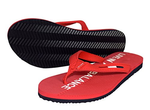 peach colored flip flops