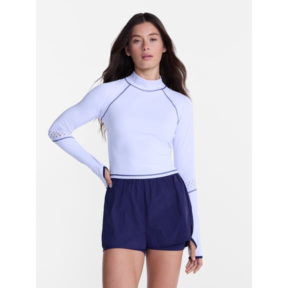 Avia Women’s Mock Neck Run Top with Long Sleeves, Sizes XS-XXXL