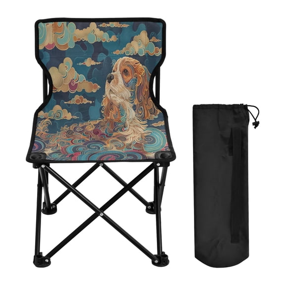YAZAOO Camping Chairs Modern Pup in A Swirled Sky Pattern Folding chair