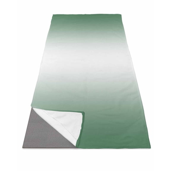 Dark Green Ombre Yoga Towel for Hot Yoga Non Slip, Modern Gradient Abstract Art Yoga Mat Towel Absorbent Yoga Sweat Towels Microfiber Hot Yoga Blanket for Bikram Pilates 26"x70"