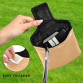 thumbnail image 4 of Haosy Summer Tan Golf Mallet Putter Cover Strong Magnetic Leather Golf Club Headcover Closure, 4 of 7