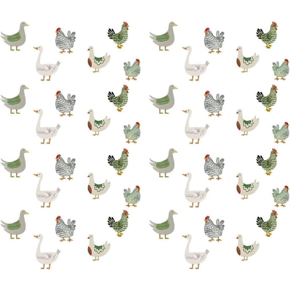 Chicken Duck Geese Wall Decals - Natural Vinyl Wall Art Murals - Removable Self-Adhesive Wallpapers for Living Room Bedroom Gifts