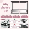 thumbnail image 4 of Bellemave Full Size Floor Bed Frame with 4-Poster and Fence Guardrails Metal Floor Canopy Bed Montessori Bed (Full, Black without Wardrobe), 4 of 9