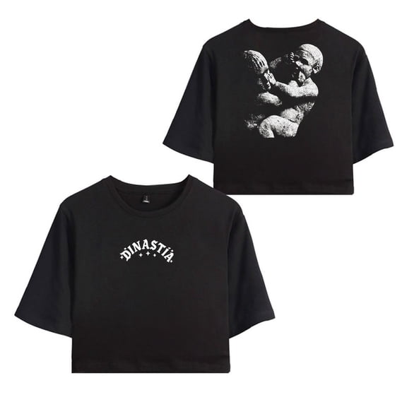 Peso Pluma Merch DinastÃa Artwork T-Shirt For Women&Girls Midriff Short Sleeve Summer Fashion Vest Tee