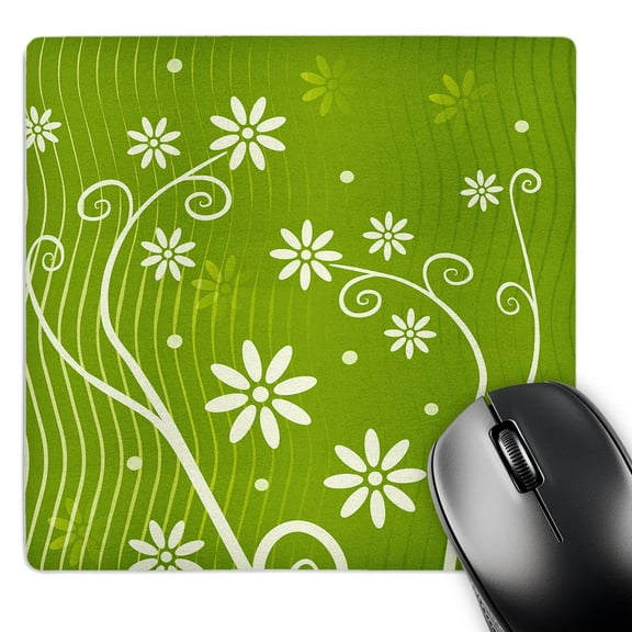 3dRose, Blossom Flowers on green background, MousePad