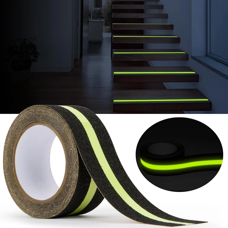 CRESTIN- Anti Slip Grip Tape Safety Strips Non Slip Tape For Stairs Steps Luminous 9.8Ft