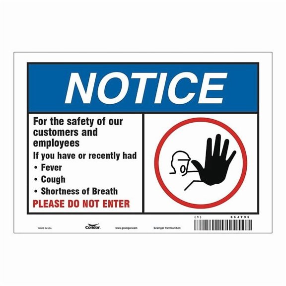 Condor For The Safety Of Our Customers Sign, HWN816A0710 HWN816A0710