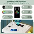 thumbnail image 2 of HNEBC LED Nightstand with Wireless Charging Station & USB/Type-C Ports, 3-Color LED Light Strip with Adjustable Brightness & Auto Induction, Smart Bedside Tables for Bedroom, 2 of 11