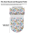 thumbnail image 7 of HELLHERO Flowers Pattern Adjustable Elastic Fabric Toilet Lid Covers, Stretchy Fabric Washable and Reusable Toilet Protector Cover for Bathroom Home Comfort, 7 of 7