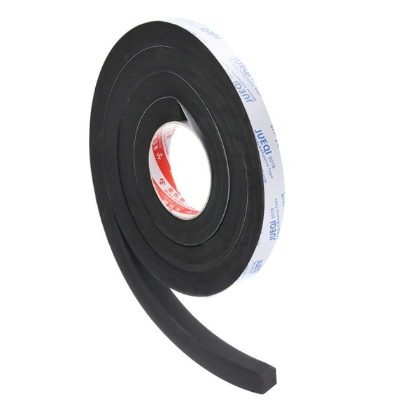 Uxcell 3/4"W x 3/4"T x 6.6Ft Self-Adhesive EVA Insulation Foam Tape, Black