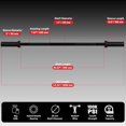 thumbnail image 3 of ROALW 4 FT Olympic Barbell Bar - 500 lb Capacity for Weightlifting, Powerlifting, Deadlift & Squat - Strength Training Barbell, Black, 3 of 9