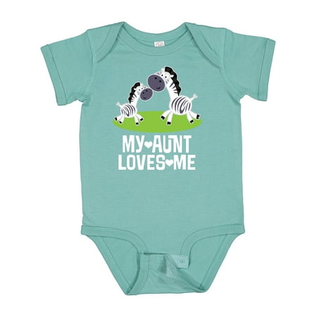 

Inktastic My Aunt Loves Me Zebra Zoo Animal Gift Baby Boy or Baby Girl Bodysuit