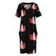 thumbnail image 4 of Vestido holgado con bolsillos y diseño de hoja de arce canadiense para mujer, mono de verano para mujer, vestido de fiesta 2025, 4 of 7