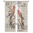thumbnail image 3 of Farmhouse Birds Sheer Curtains 96 Inches Long 2 Panels Set, Window Sheer Curtains for Living Room/Bedroom, Country Envelope Postmark Rustic Botancial Light Filter Rod Pocket Curtain 52'' x 96'' x 2, 3 of 7