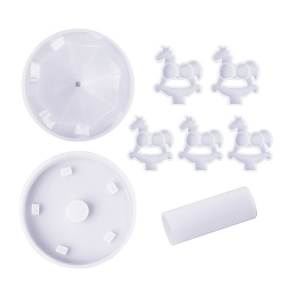 Milue Merry-Go-Round Resin Silicone Molds Rotating Carousel Horse Mold Making Kit