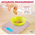 thumbnail image 3 of Smart Weigh Digital Food Scale Grams and Ounces - Sound Beep Feedback for Meal Prep Scale for Calorie Counting Cooking Necessity - Pink, 3 of 7