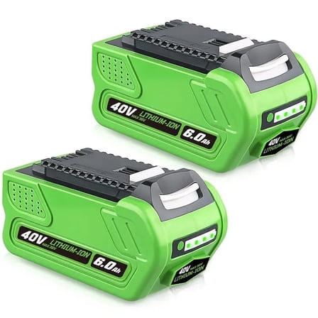 2 Pack 40V 6.0Ah Lithium-Ion Battery Replacement for Greenworks 29472 29462 2901319 25302 24322 Cordless Power Tools