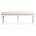 thumbnail image 3 of Bowery Hill Upholstered Bench in Egg Shell White With Wood Stretcher, 3 of 6