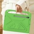 thumbnail image 6 of Kids Case for Samsung Galaxy Tab S10 FE Plus 13.1" 2025 SM-X620 / SM-X626 / SM-X626B, Heavy Duty Shockproof Silicone Kids Friendly Kickstand Cover with Handle Grip & Stylus Holder, Green, 6 of 6