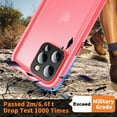 thumbnail image 3 of PlusAcc For iPhone 14 Pro Max Waterproof Shockproof Dustproof Case with Built-in Clear Screen Protector Rugged Cover - Pink, 3 of 8