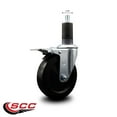 thumbnail image 2 of 5 Inch Hard Rubber Swivel 1-1/4 Inch Expanding Stem Caster Total Lock Brake SCC, 2 of 2