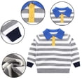 thumbnail image 7 of Godderr Kids Toddler Boys Stripe Knitted Sweater 1-7Y Baby Pullover Knitted Top Long sleeved Lapel Warm Knitted Sweater, 7 of 7