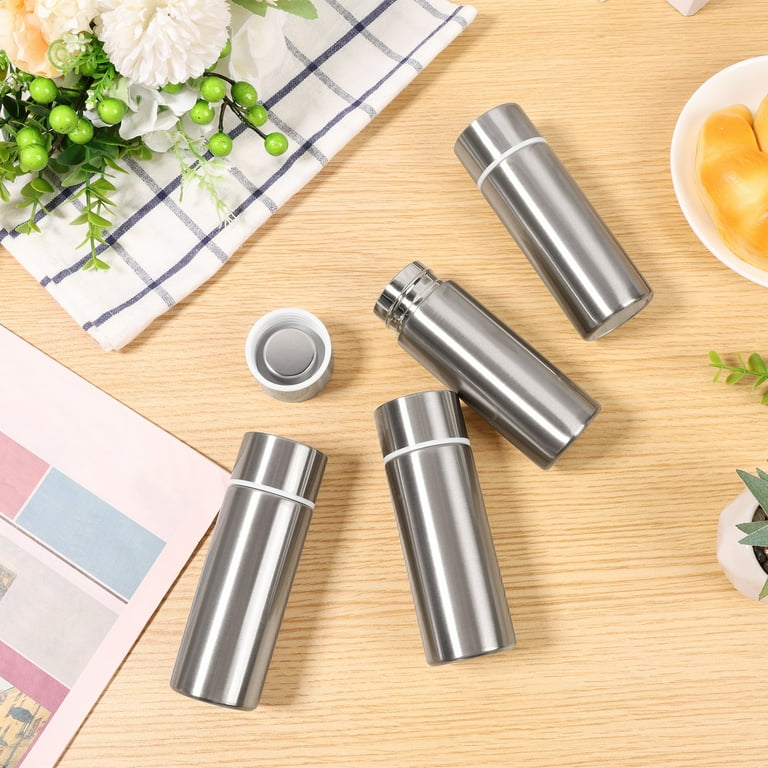4Pcs Mini Stainless Steel Water Bottle 4oz Insulated Water Bottle Leakproof Travel Mug Portable Small Flask for Home School Office Camping