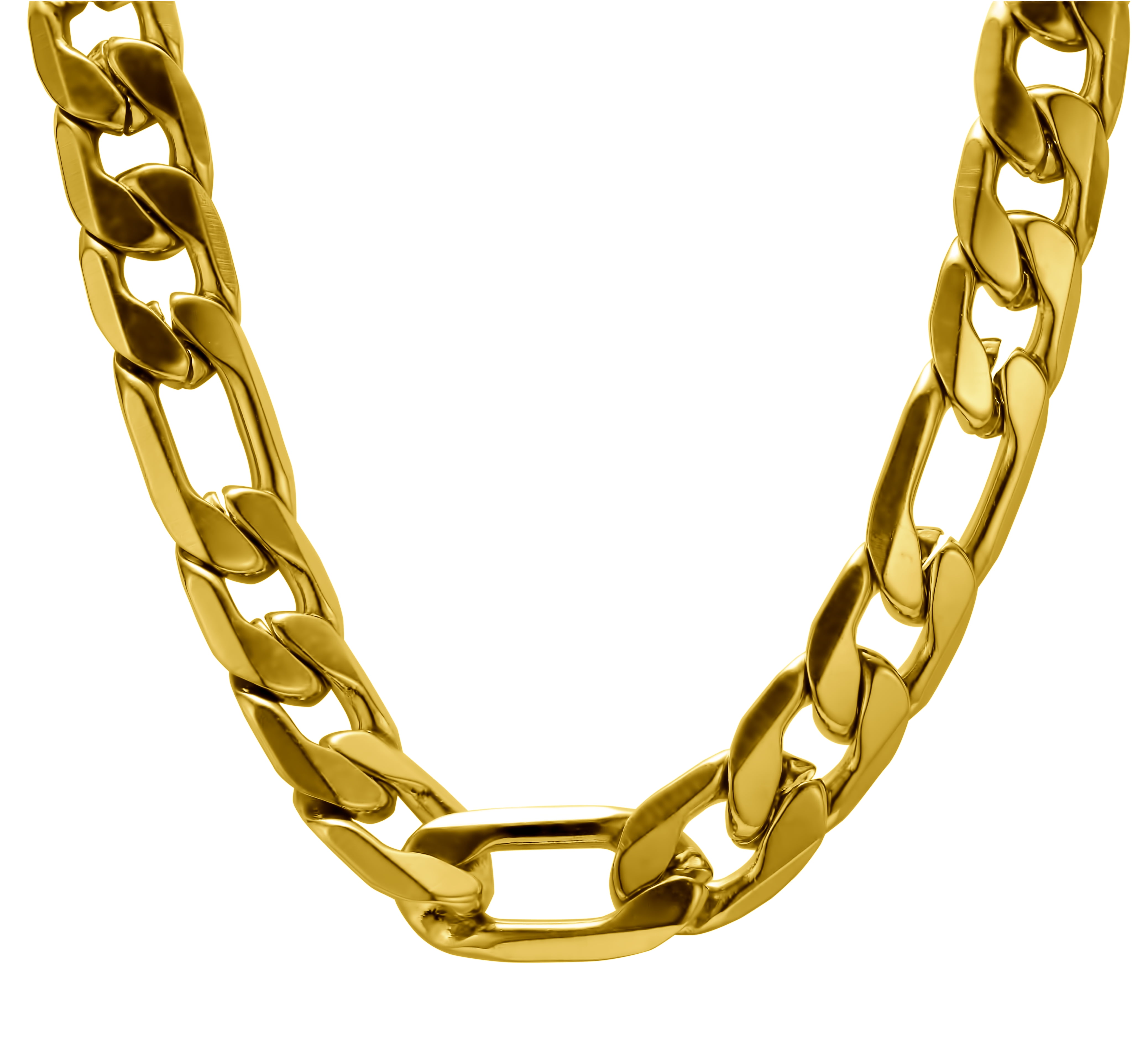 Mens Gold Figaro Chain Necklace : 18K Black Gold Solid FIGARO CHAIN ...