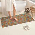 thumbnail image 4 of Pioneer Flower Floral Print Pattern Bathroom Rugs Mat, Non Slip Microfiber Bathroom Rug with Rubber Backing, Soft Mats for Bathroom Floor Tub Shower, 24"x60", 4 of 5