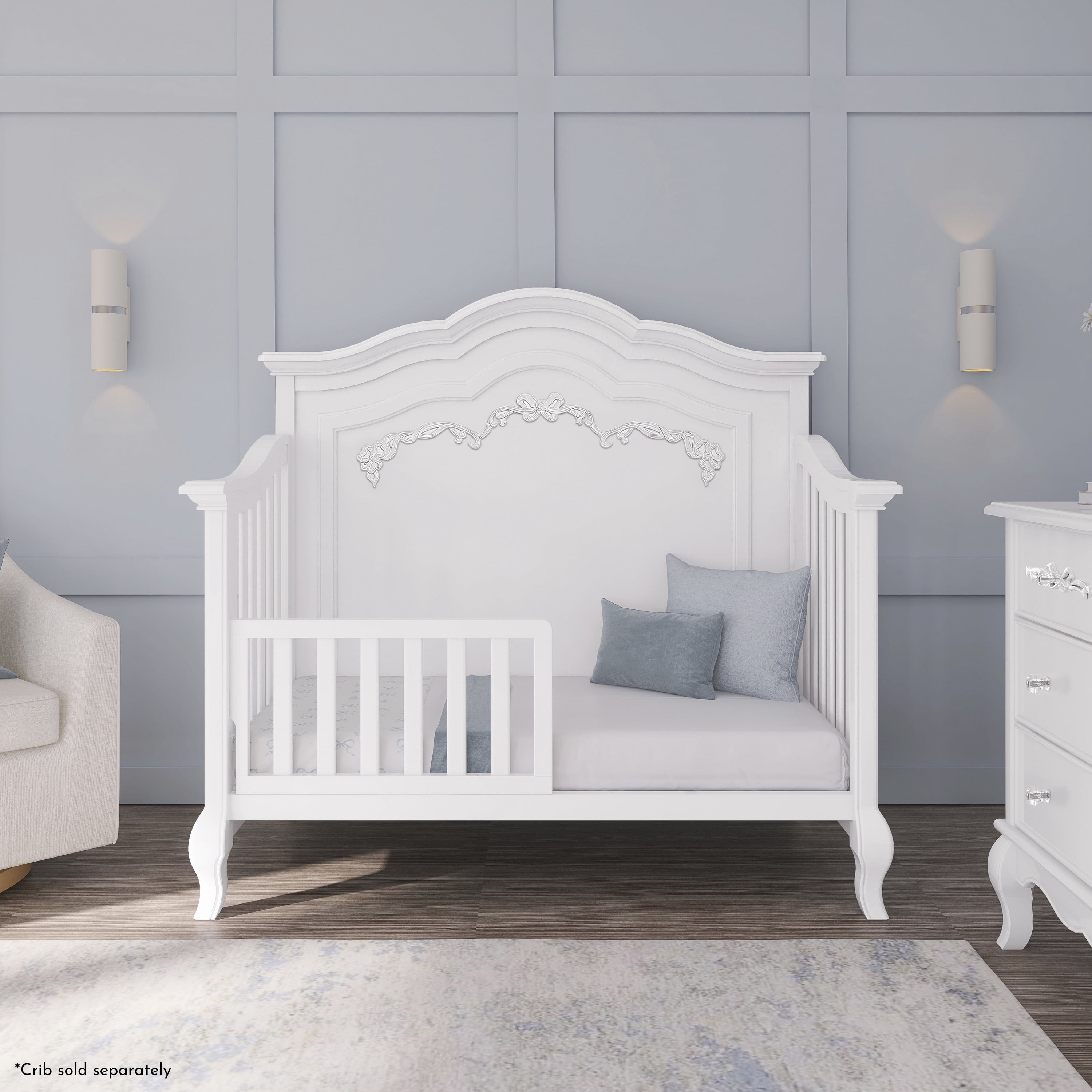 Evolur Convertible Crib Guardrail, Frost