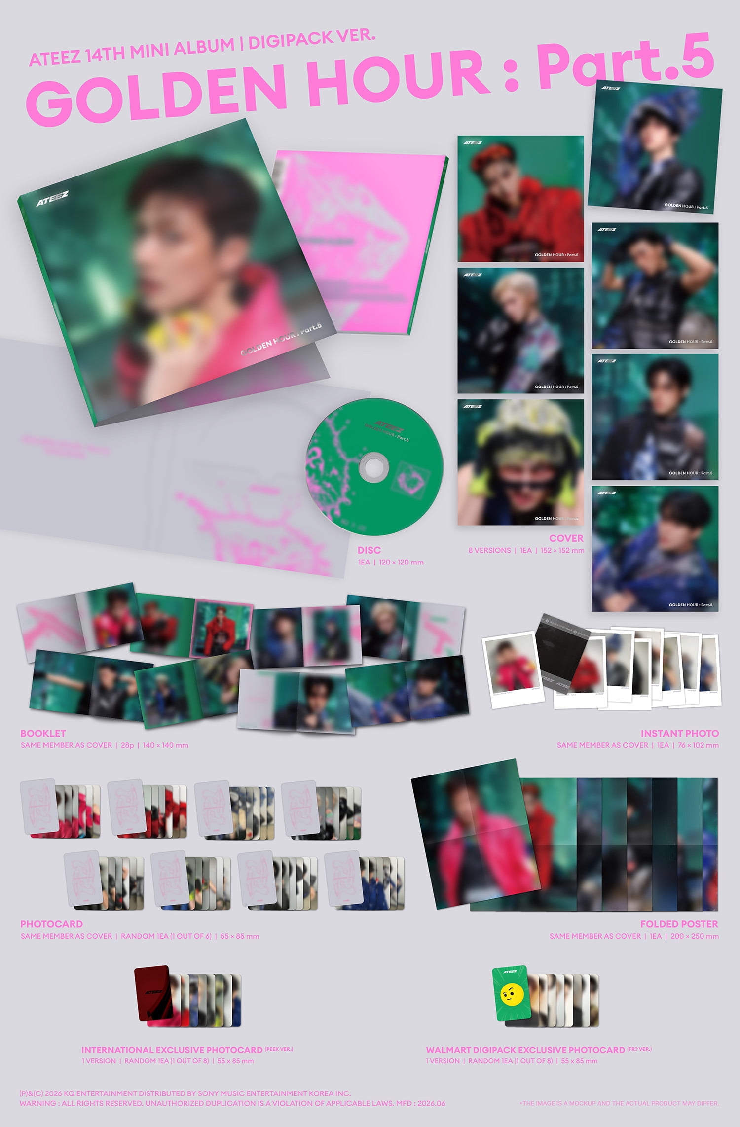 ATEEZ - GOLDEN HOUR : Part.5 (DIGIPACK VER.) (Walmart Exclusive