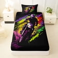 thumbnail image 3 of Castle Fairy Urban Motorbike Twin Sheet Sets 3pcs for Teens, Paint Burst Decor Bedding for Bedroom, Blue Pink, 3 of 6