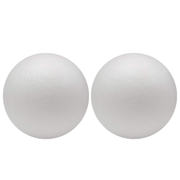 2 bolas de espuma Crafjie para manualidades, 20 cm, color blanco y liso