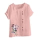 thumbnail image 3 of Camisetas de Manga Corta para las Mujeres Impreso Botón de Manga Corta Camiseta Blusa Poliéster, Ropa Casual Mirar Superior para las Mujeres, 3 of 4