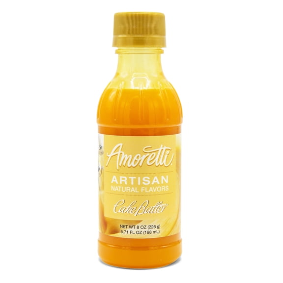 Amoretti - Natural Cake Batter Artisan Flavor Paste 8 oz - Perfect For Pastry, Savory, Brewing, and more, Preservative Free, Gluten Free, Kosher Pareve, No Artificial Sweeteners, Highly Concentrated